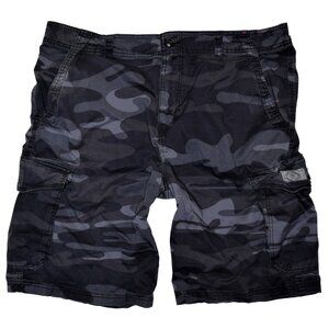 UNIONBAY Black/Gray Flat Front Relaxed Fit Camouflage Cargo Shorts Men's Size 42
